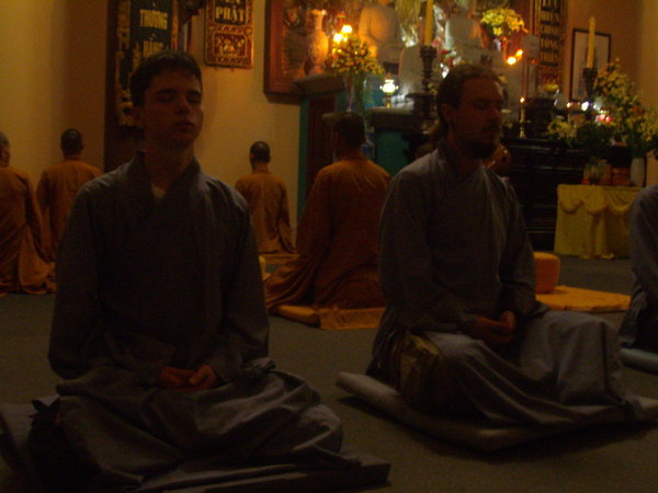 Doug and Lee meditating