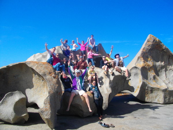 Group photo on Remarkable Rocks