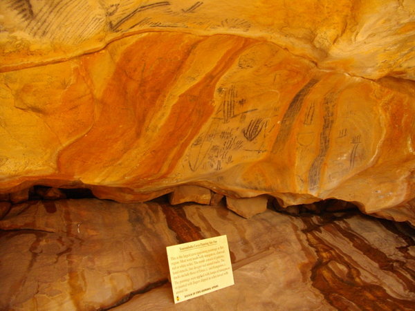 Paintings inside the Yourambulla caves