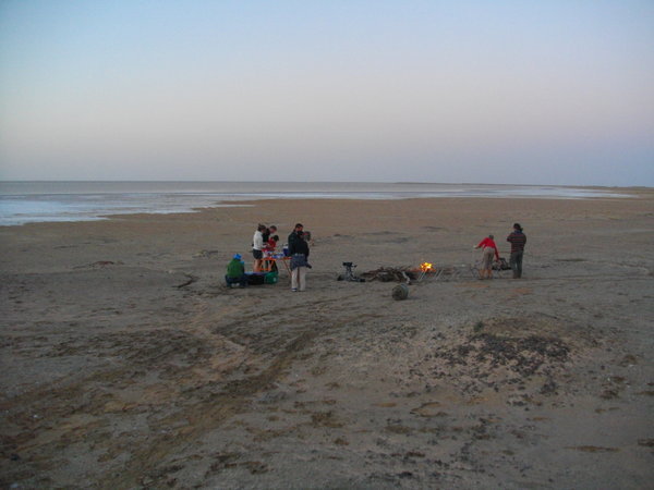 Our campsite at the edge of Lake Eyre South