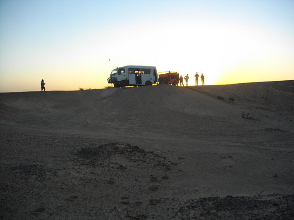 Parked on a dune overlooking Lake Eyre South