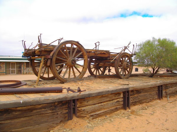 The remains of an old Ghan train used in the building of the railway