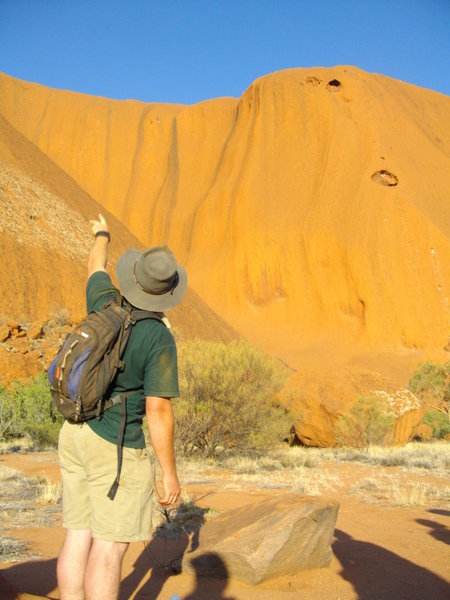 Ian telling some of the Aboriginal creation stories about Uluru