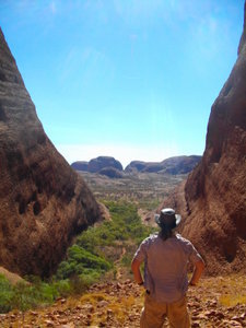 Looking out through a valley in Kata Tjuta