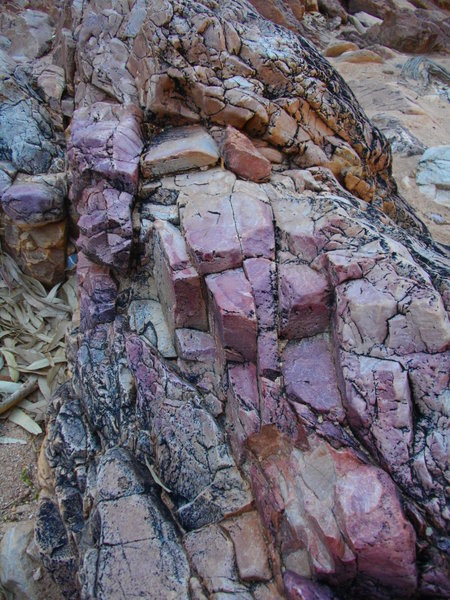 Pretty purple rocks in Redbank Gorge