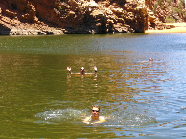 Swimming in the Ellery Creek Big Hole with Marc and Britta