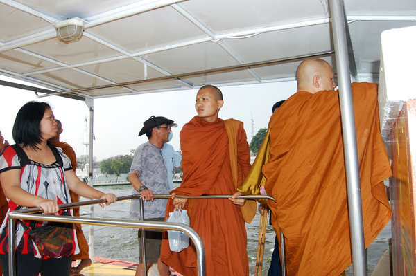 Public boats with monks