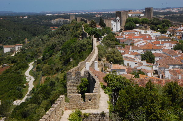 View of Obidos while walking on its walls