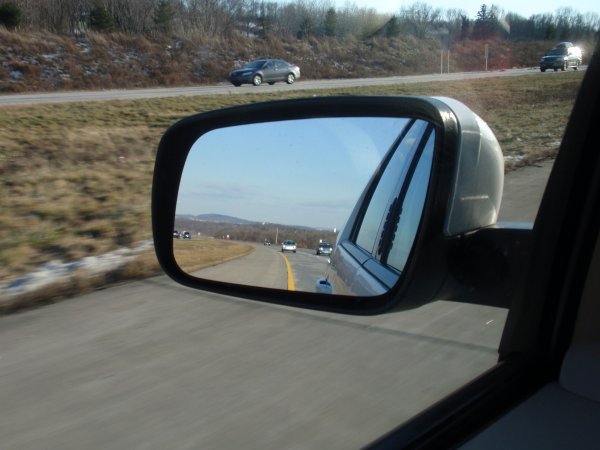 Jersey in the rearview mirror