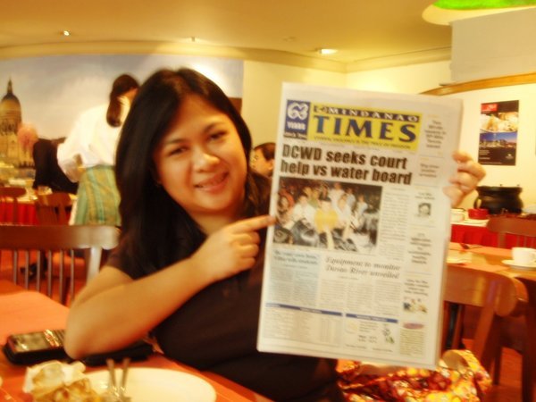 Suzette On Front Page of Mindanao Times?