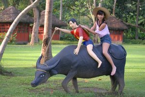 Patricia on her first carabao ride?