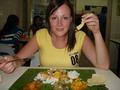 Leanne enjoys an Indian Light Lunch