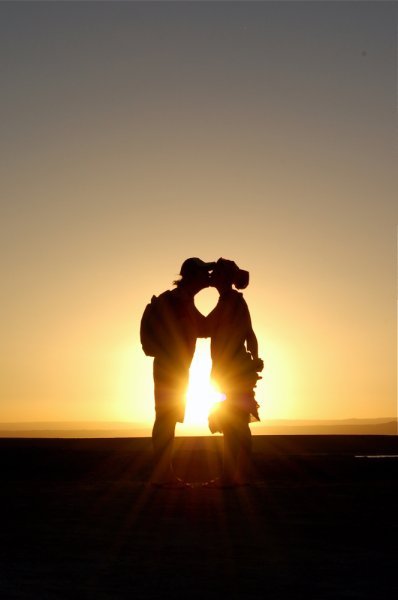 Lovers in the setting sun