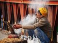 A vendor of roasted peanuts at Har-ki-Pauri