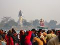 Crowds admiring the image of goddess Ganga
