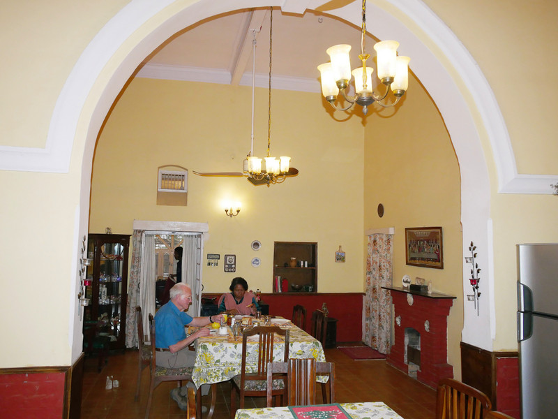 David and Purnima in Kanchan Villa's dining room