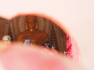 A glimpse of the shrine enacting Buddha's first sermon