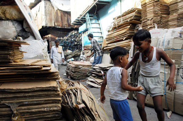 Dharavi - cardboard recycling