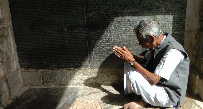 A man at prayer in Jagdish Temple