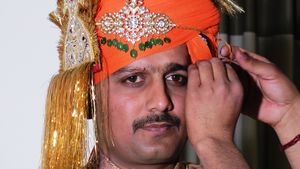 Pintu in his marriage turban