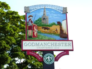 Godmanchester's town sign