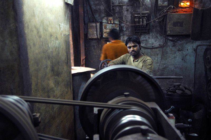 One of the manufacturing processes in Dharavi