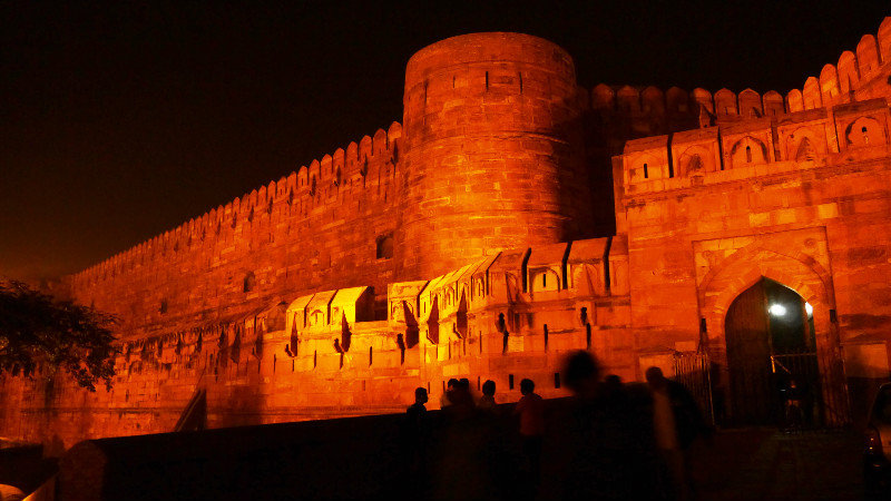 Agra Fort by night