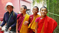 Young monks on their way to the temple