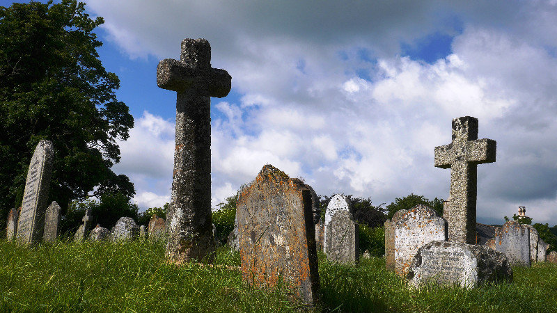 The graveyard at St Pancras Church, Widecombe