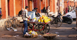 Street traders start to stock their barrows