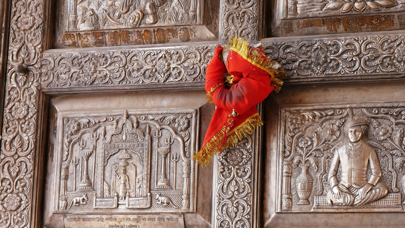 An ornate door in Karni Mata Temple