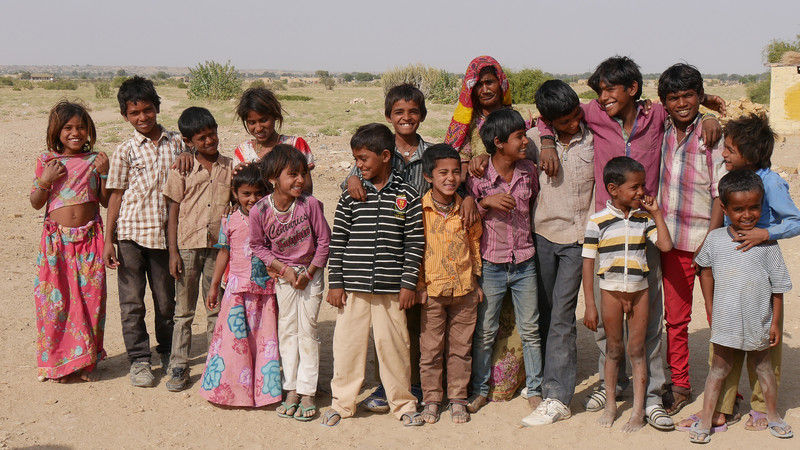 Village children insisted on a photo