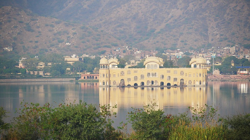 A distant view of the Jal Mahal