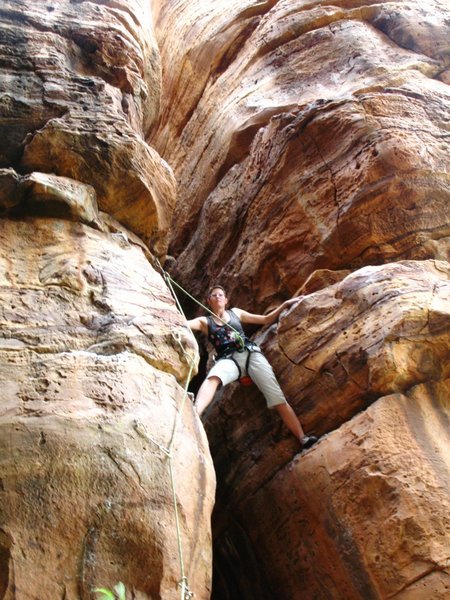 Flo en tete sur un 6c bizarre