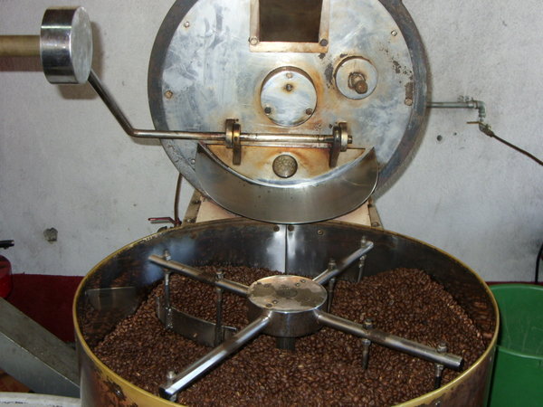 A coffee roasting machine 