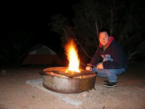 Light up camp fire at the Arches National Park