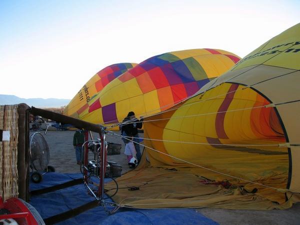 Pumping air into the balloon