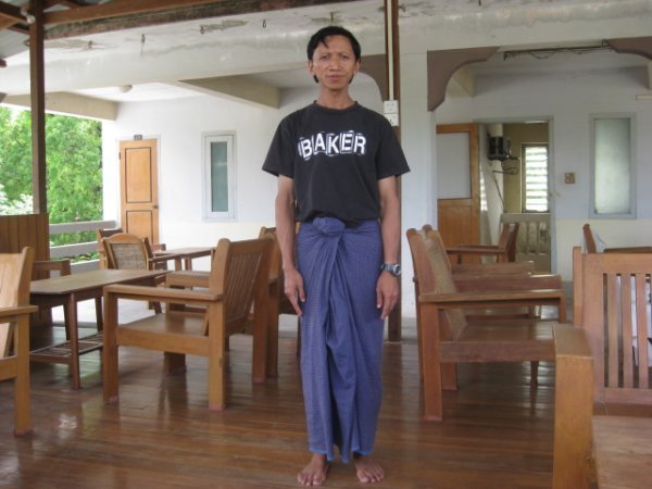 dp MANG SOE POSING IN ROOFTOP BREAKFAST VERANDA EDEN GUEST HOUSE BAGAN, MYANAMAR
